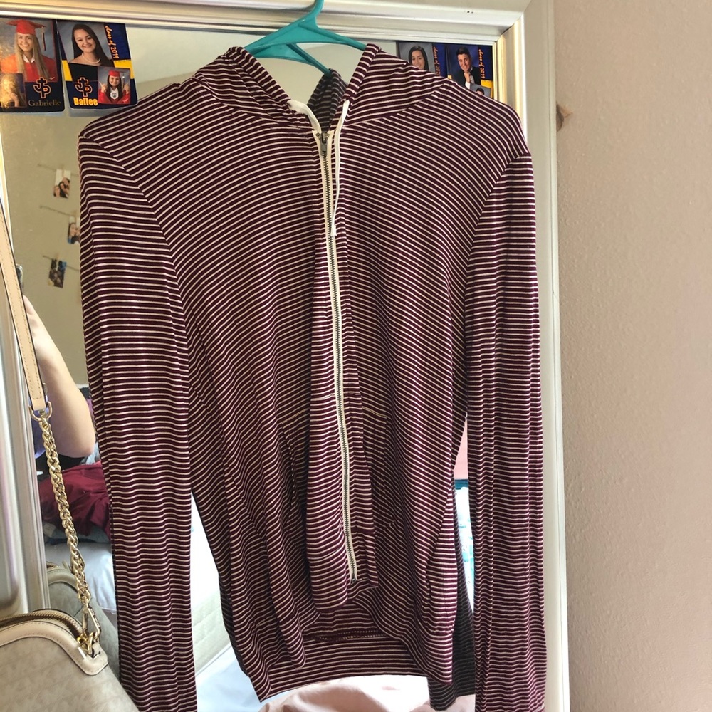 Striped zip up jacket